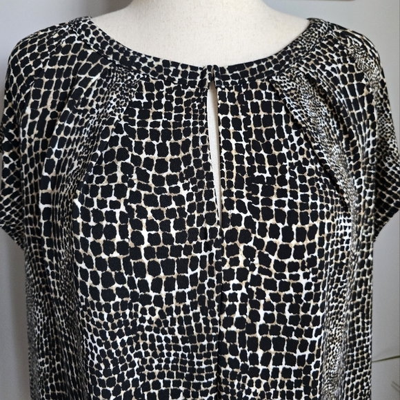 Banana Republic, New Animal Leopard Print Pleated Jersey Blouse Shirt Size XL - Picture 3 of 12